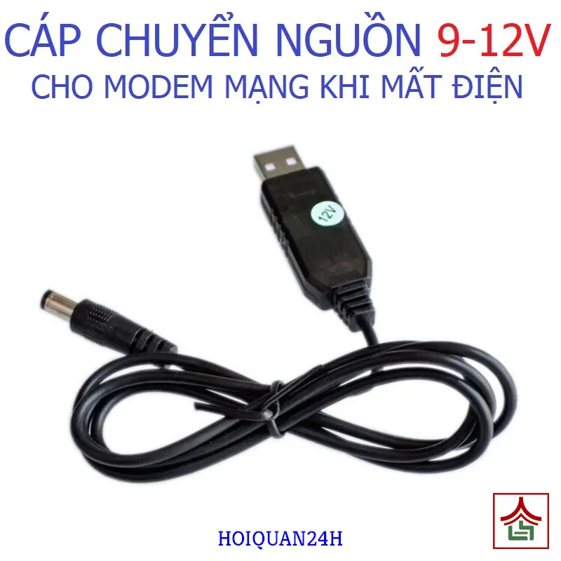 Cáp chuyển nguồn USB ra 9v, 12v