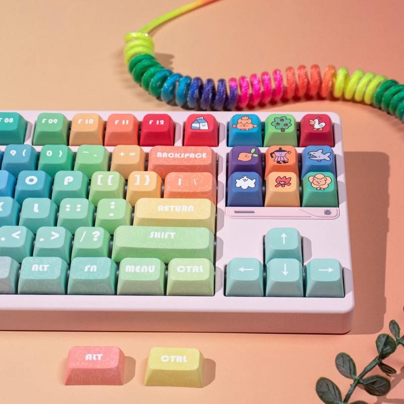Rainbow Gradient Sublimation Keycaps, Keycaps for 132 Key MO - TikTok Shop