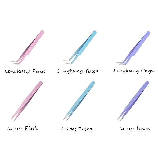BISA COD 5841 Pinset Bengkok & Lurus / Macaron Tweezers Penjepit Stiker Multifungsi 1