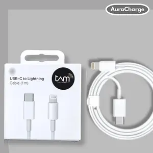 AURACHARGE - Lightning Port Cable Iphone 8/X/11/12/13/14 TAM 24 Bulan Garansi