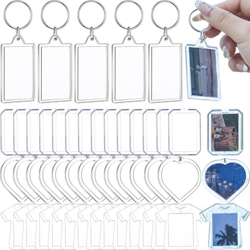 Acrylic Blank Keychains Clear Two-sided Photo Frame Keychain - TikTok ...
