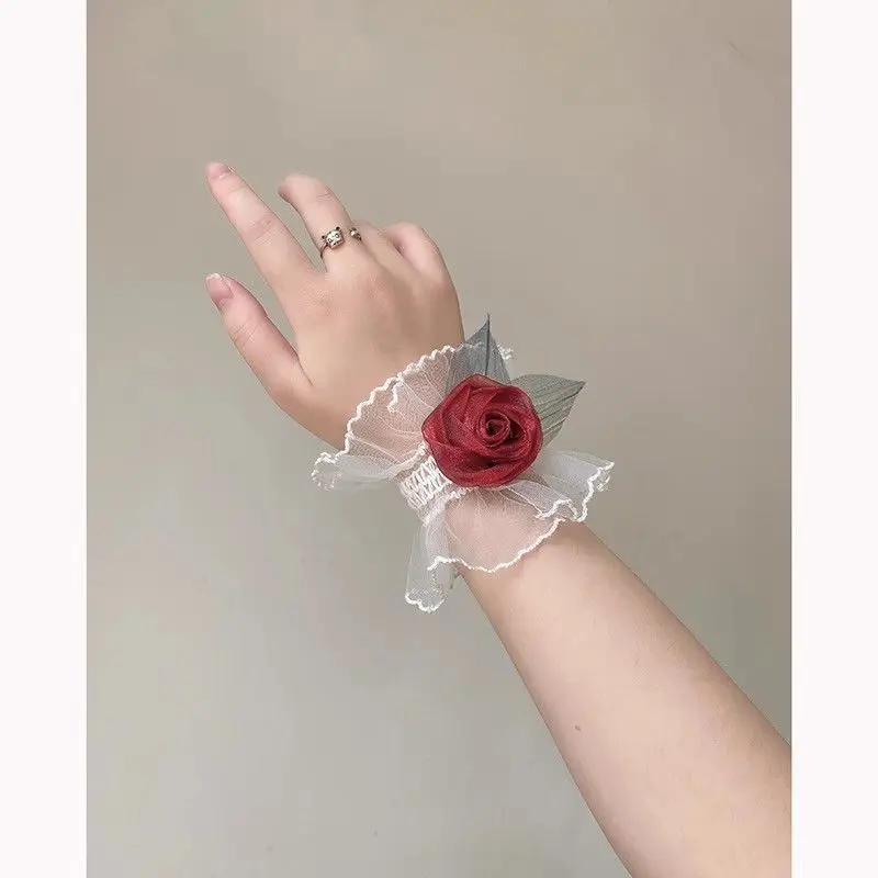 High-End Wedding Super Fairy Hand Flower Wedding Accessories Can Tattoo Cover Scars Bride and Bridesmaid Sisters Group Wrist Flower