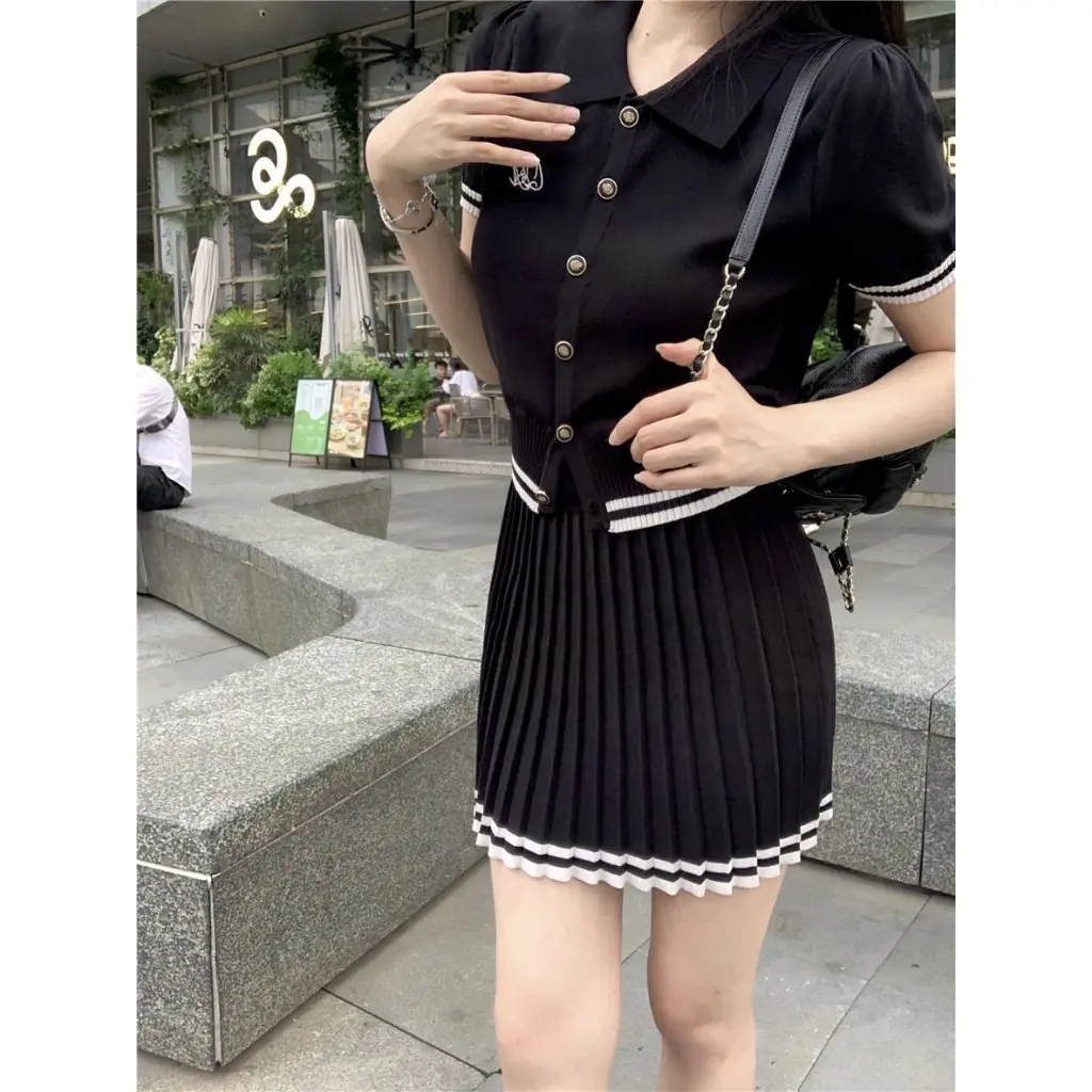 Anggi Set Top Skirt Knit Import - Setelan Baju Polo Rok Rajut Import ...
