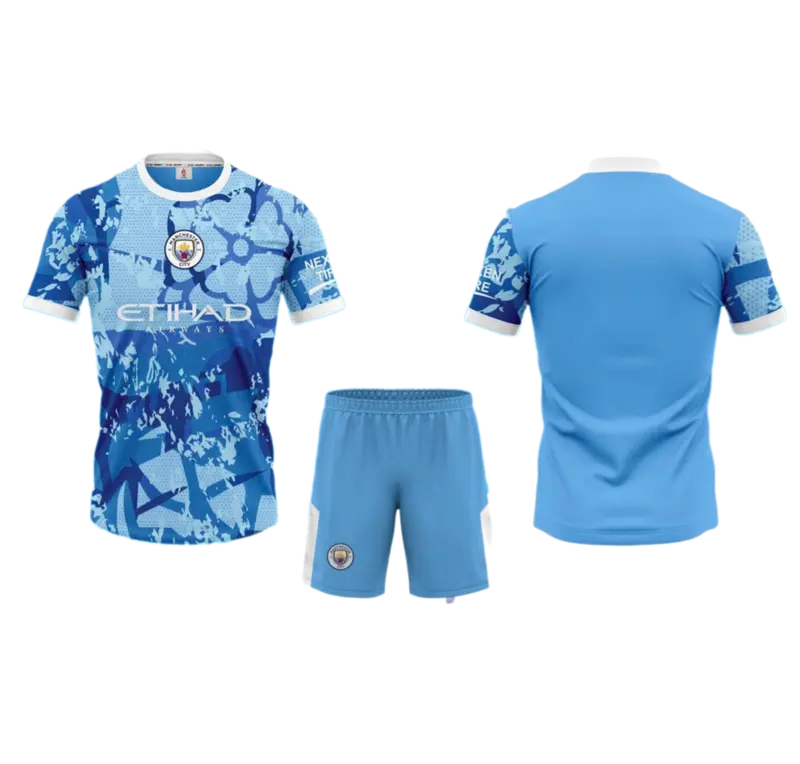 In Tên + Số  Bộ Quần Áo Thể Thao Đội Man city  2024, Vải Thun Lạnh Thể Thao Không Nhăn, Không Xù Lông, Logo Thêu Sport Top Sport Top Thoáng khí 4