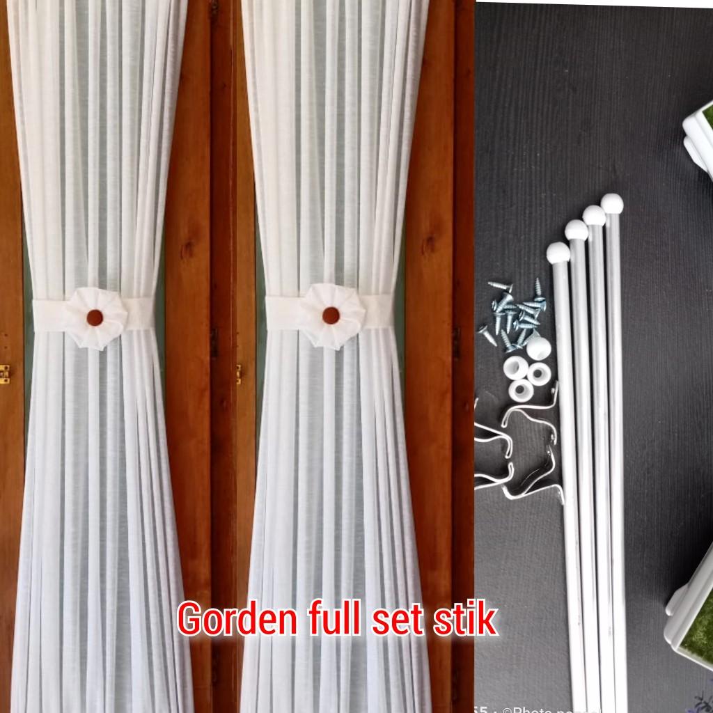 PAKET KUMPLIT Gorden kupu kupu full set gorden jendela minimalis full set stik gorden jendela kupu kupu Curtain