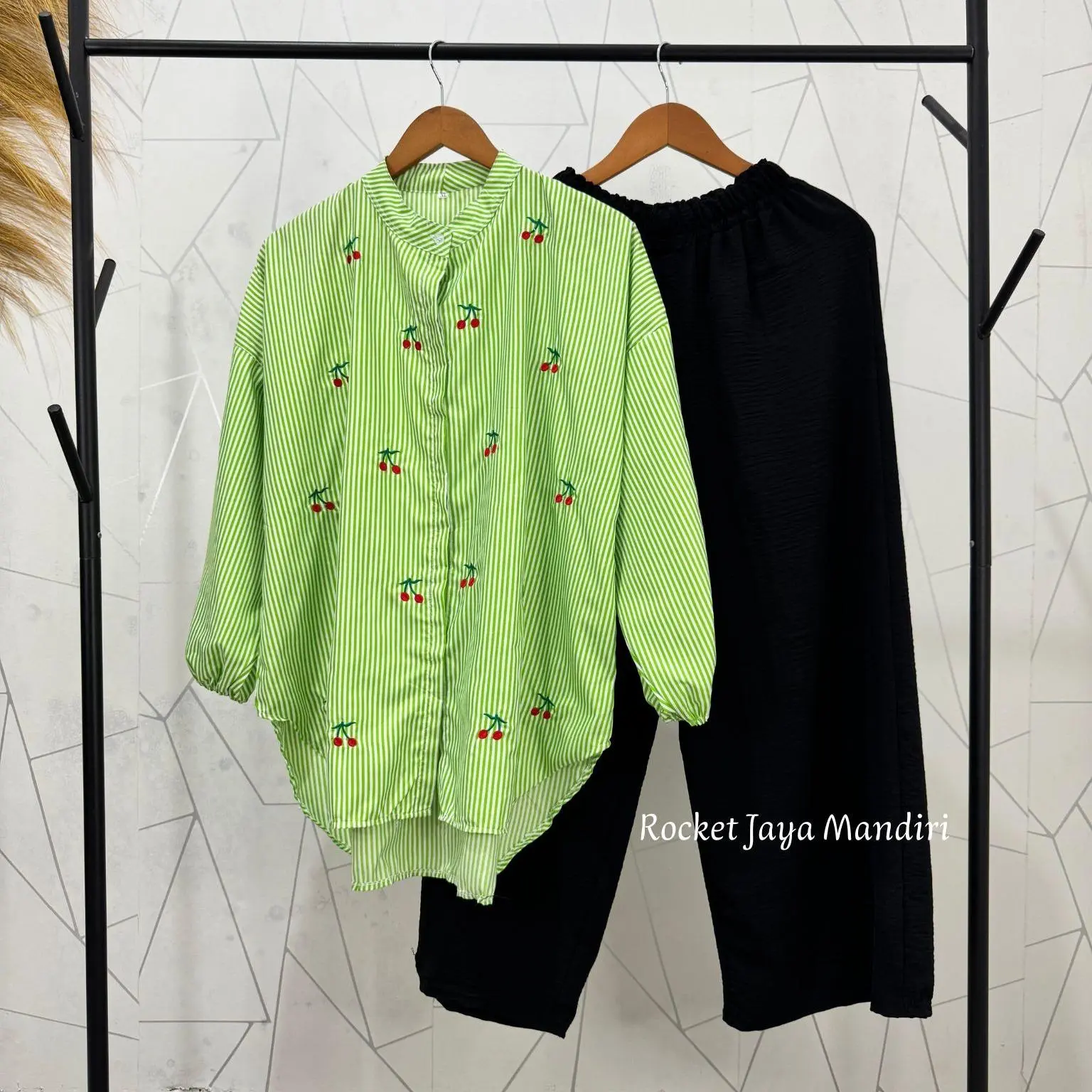 Set Keirra Hijau+Klt Hitam