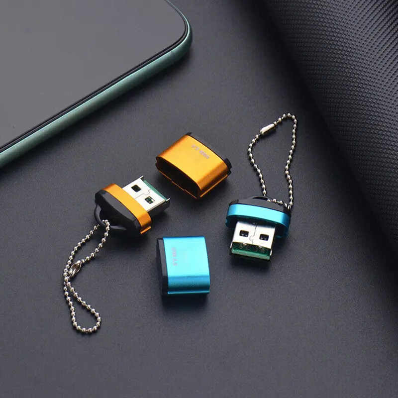 Đầu Đọc Thẻ TF Mini, Dây Chuyền Đeo Thắt Lưng Vỏ Nhôm, USB 2.0, Thẻ T-Flash, Bộ Nhớ Máy Tính, Di Động, S5A0 1