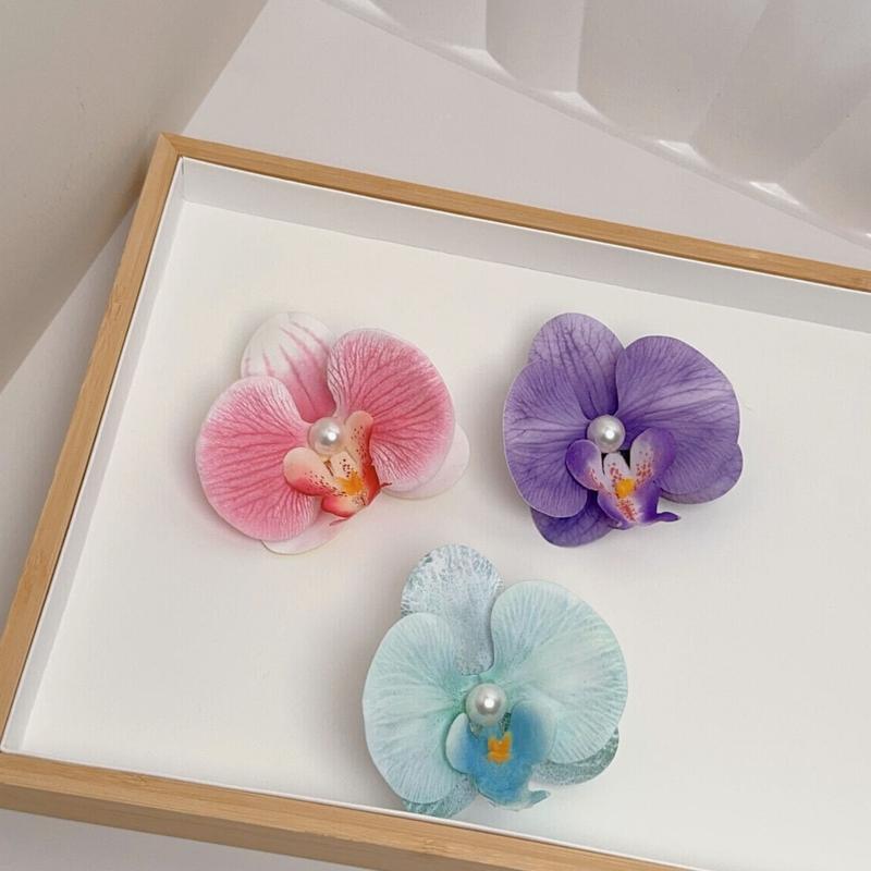 Kẹp tóc hoa, kẹp tóc hoa lan bướm, kẹp tóc mái lệch, mũ đội đầu đi biển đi biển, thích hợp cho bé gái hoa  cài Women Tulip kẹp  hoa 3