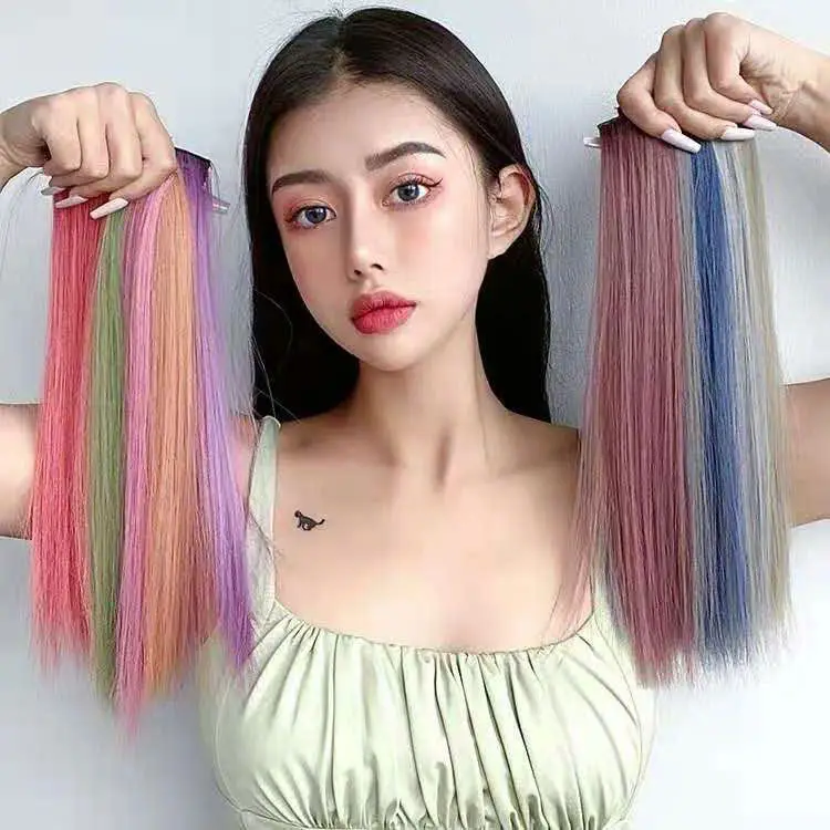 Kẹp tóc kẹp dài thẳng đẹp 55cm chất liệu tơ nhân tạo Women Kẹp Tóc Wig Tóc Giả