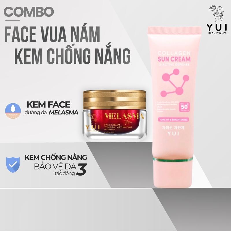 COMBO : Kem Face VUA NÁM Melasma - Kem Chống Nắng Collagen [LỚN]