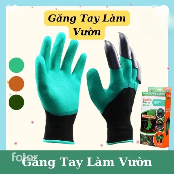 Găng tay làm vườn có móng vuốt đào đất, bảo vệ tay