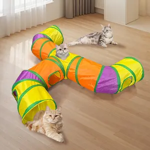 Pet mainan kucing  Lorong Mainan Hewan Kucing Pet Cat Toy Rainbow Pet Runway Channel Mainan Persediaan Peliharaan