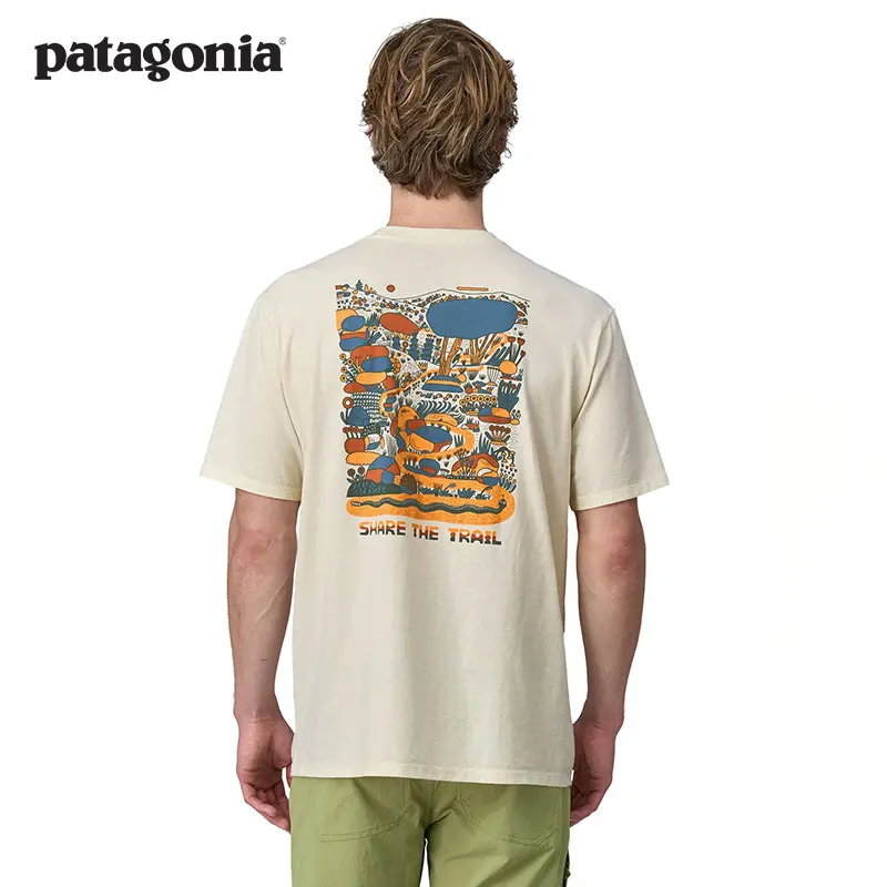 Patagonia Men's Cotton T-shirt Commonrail Hot Selling Comfortable Casual T-shirt 37772