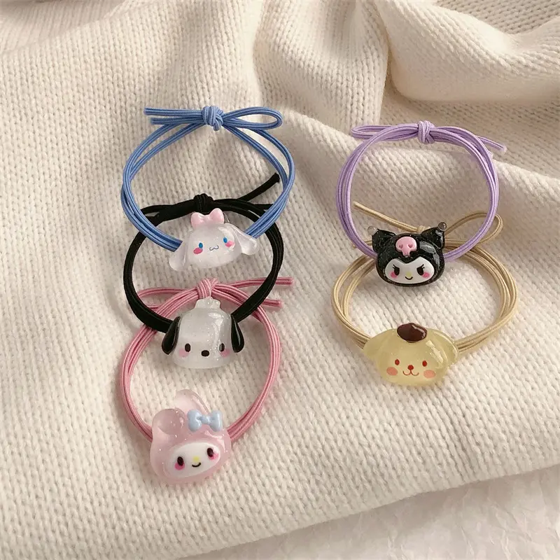 Dây Buộc Tóc Sanrio Trong Suốt, Bộ 2 Chiếc, Dây Buộc Tóc Hoạt Hình Dễ Thương, Có My Melody, Cinnamoroll, Pochacco, Thích Hợp Cho Học Sinh, Phụ Kiện Tóc