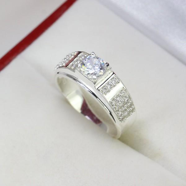 Nhẫn nam bạc TNJ đính đá ban nhỏ NNA0083