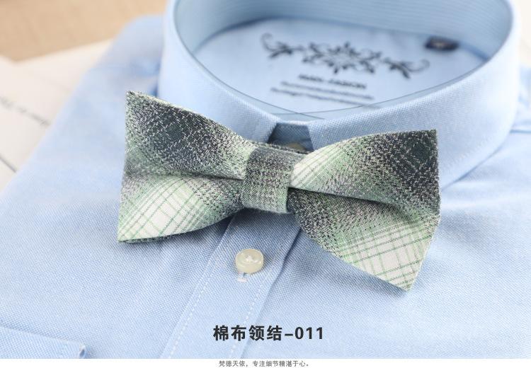 Product Introduction of 1PCS Men's Bow Tie Korean Version Fashion Casual Bow Cotton Trendy Plaid Striped Collar Bow Tie Manufacturer Wholesale Spot 14