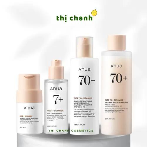 [New 2024] Bột rửa mặt / Toner / Serum / Lotion Gạo dưỡng sáng, cấp ẩm ANUA Rice Cleansing Powder / Milky Toner / Serum
