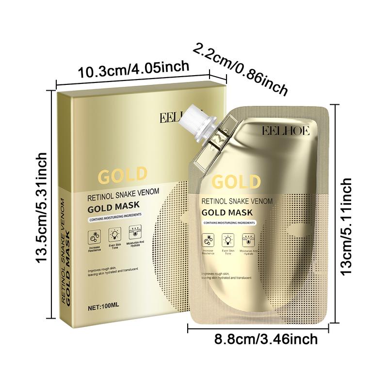 Product Introduction of Eelhoe Retinol Snake Venom Gold Facial Mask Cleansing Skin Firming Pores Brightening Skin Rejuvenating and Hydrating Facial Mask 2