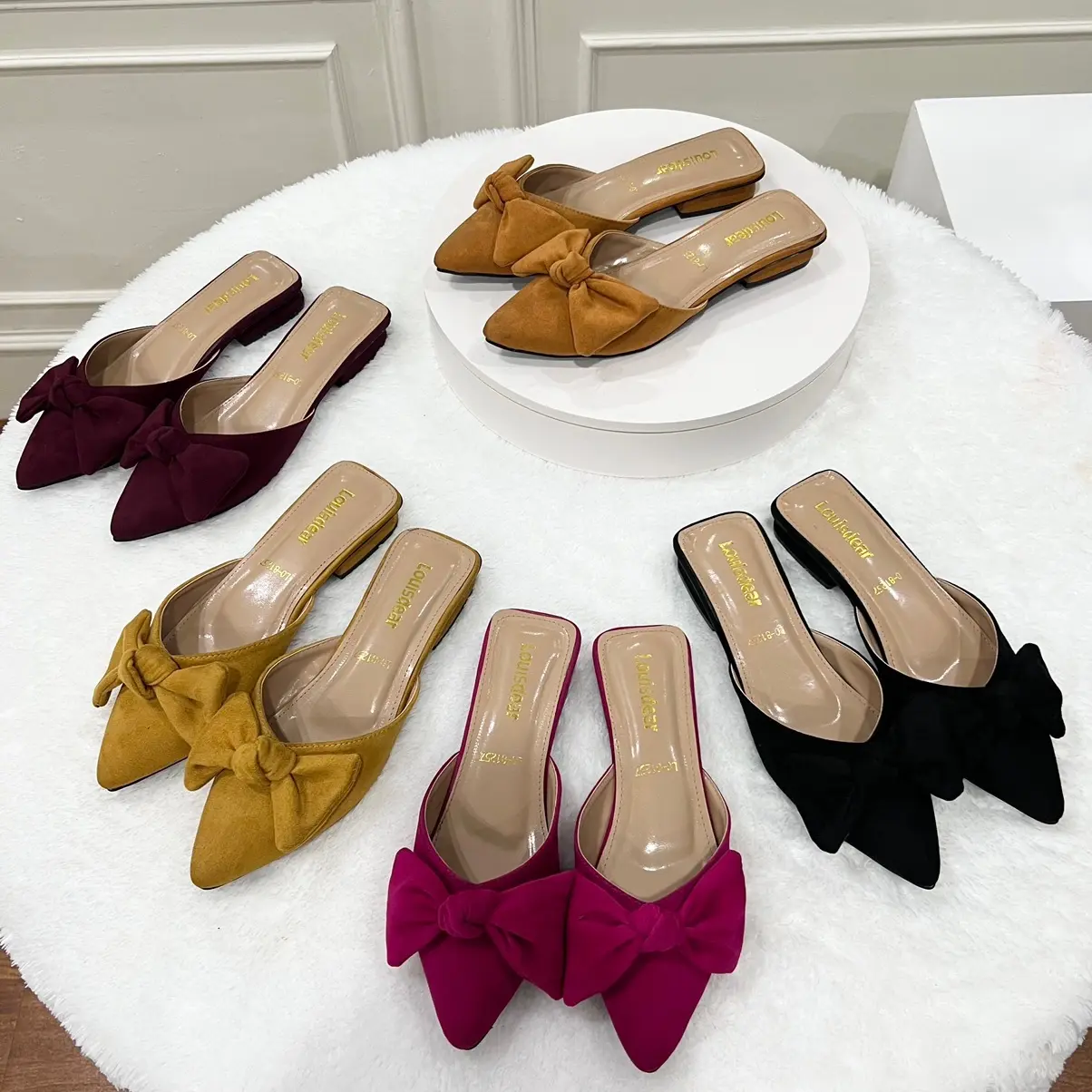 Sepatu wanita B160 Heels 2 cm sendal Louisdear bahan suede tapak sudah anti slip tidak licin dan bahan sangat empuk Shoes