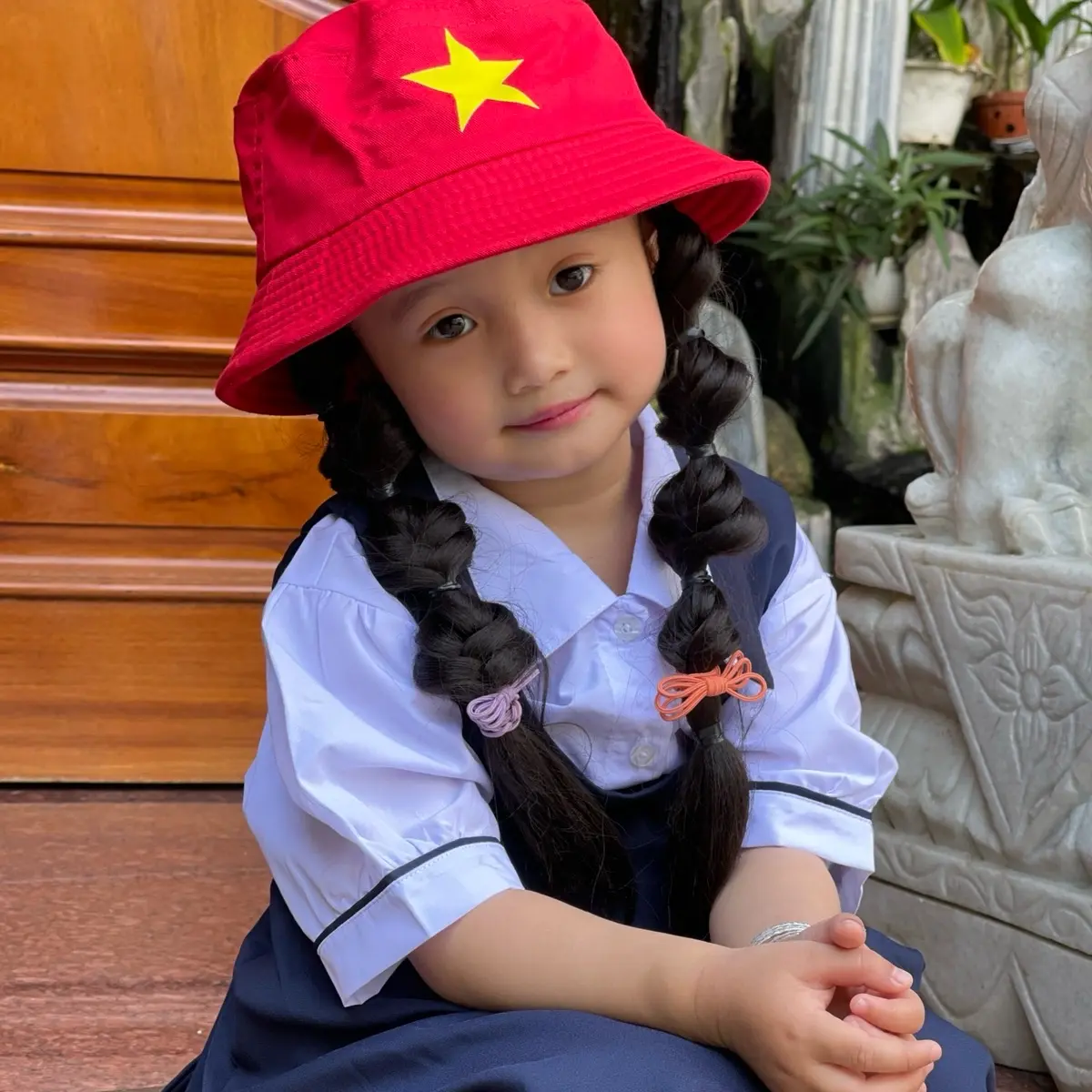 Nón Tai Bèo Trẻ Em In Hình Ngôi Sao Vàng, Nón Bucket Che Nắng Cho Bé mũ  chong