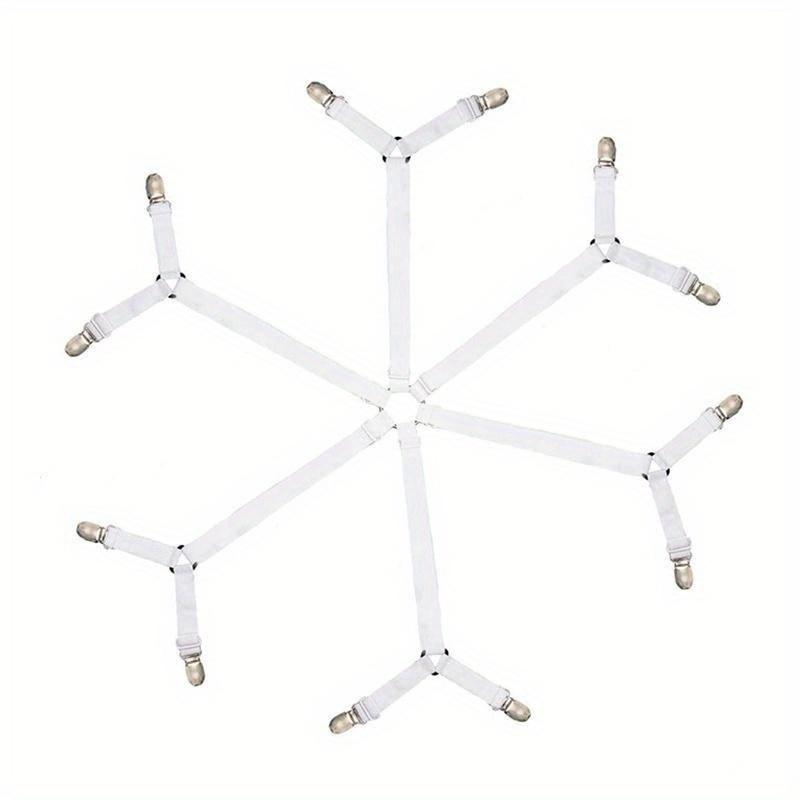 Product Introduction of 12 Clips Fixed Holder Adjustable Elastic Bed Sheet Holder Mattress Clip Fasteners Cover Blankets Non-Slip Fixing Strap Grippers Black/White 20
