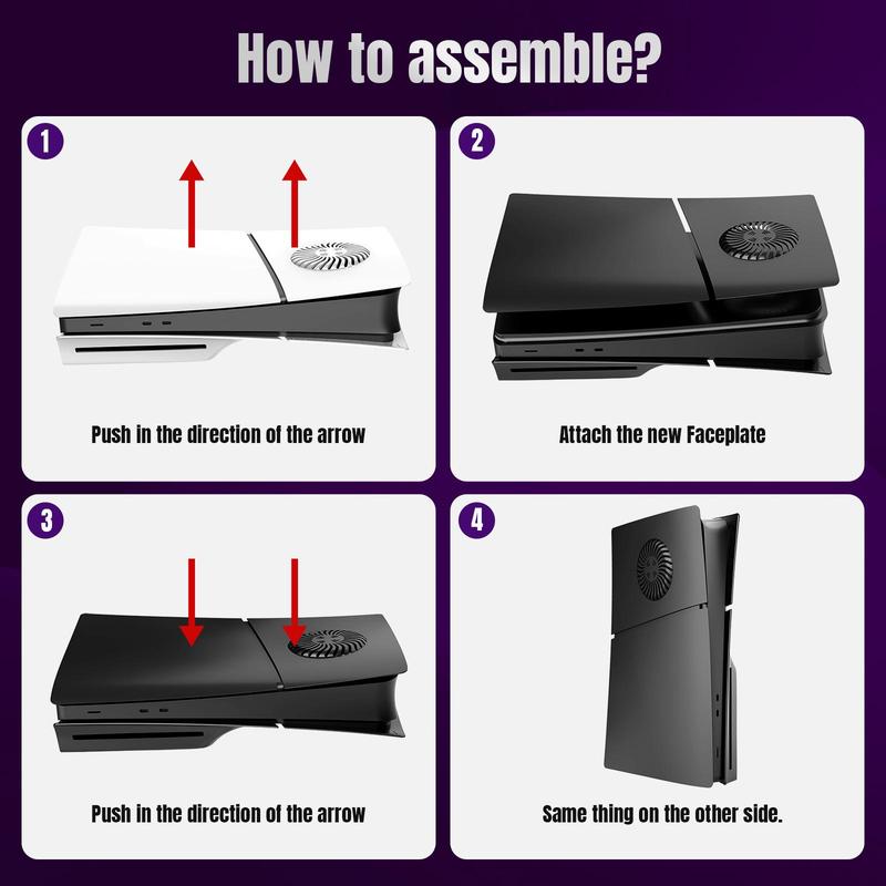 Product Introduction of Cover Plate for PS5 Slim Disc Edition, Cooling Vents ABS Anti-scratch Dustproof Protective Replacement Case for Playstation 5 Slim Accessories, Game Console, Durability 8