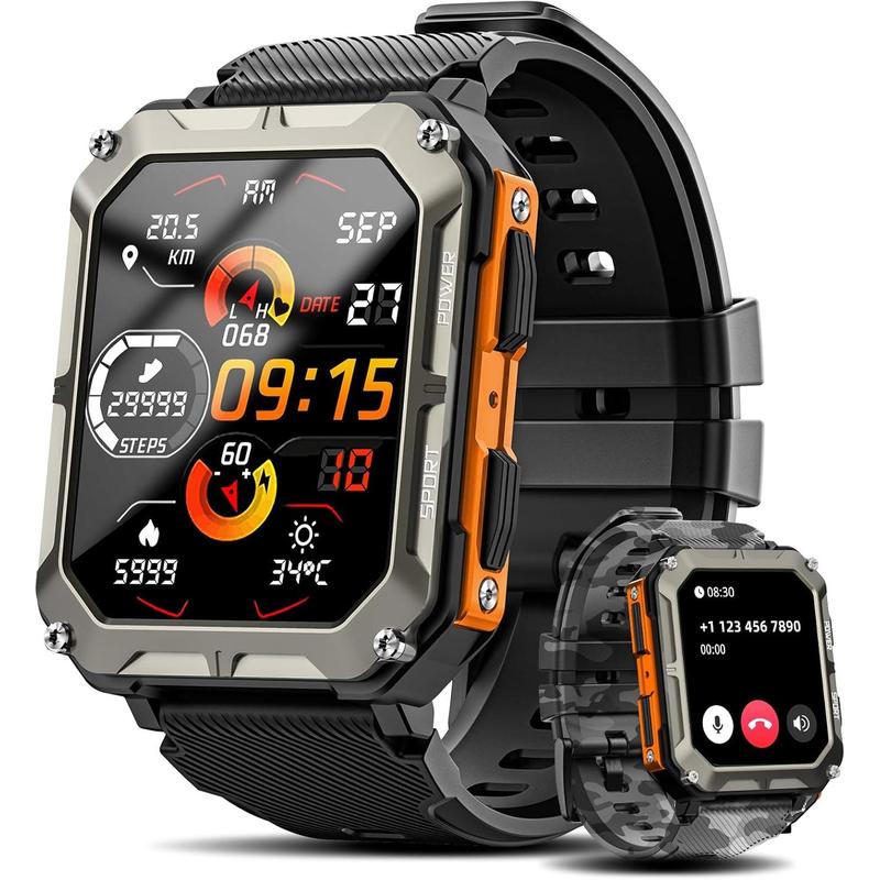 TikTok Shop Watch for Men with Answer Make Call Rugged Smartwatch for Android and 10 Outdoor Fitness with Sleep