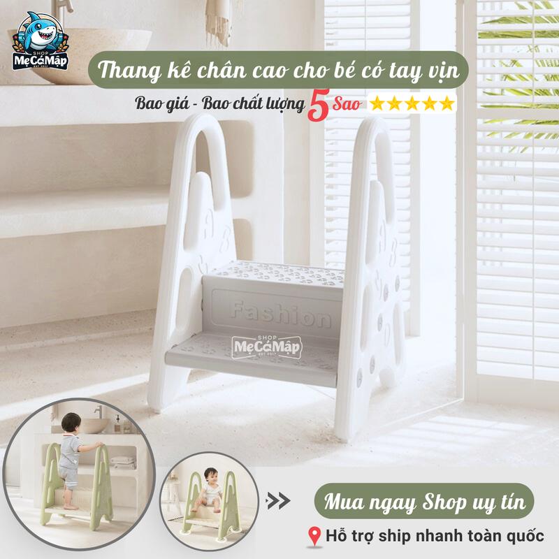 Thang kê chân cao có tay vịn hỗ trợ bé làm việc dễ dàng hơn, Trọng tải lên tới 75kg 1