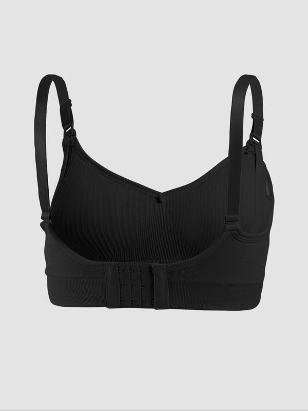 Women's Solid Wireless Bra, Casual Adjustable Strap Nursing Bra, Maternity Bra for Pregnancy & Postpartum, Women's Lingerie for All Seasons 1