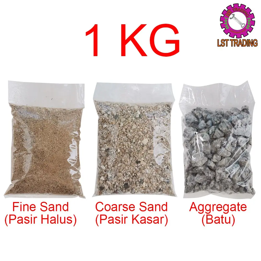 [READY STOCKS] [1KG] FINE SAND / COARSE SAND / AGGREGATE FOR CONCRETE / PASIR HALUS / PASIR KASAR / BATU KONKRIT