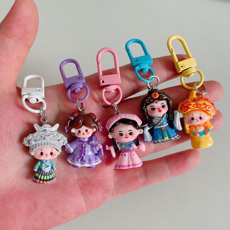 Product Introduction of Mặt Dây Chuyền Móc Chìa Khóa Cô Gái Phong Cách Dân Tộc Dễ Thương, Mới, Phụ Kiện Đồ Trang Trí Ba Lô Học Sinh Hoạt Hình, Quà Tặng Trang Sức Bạn Thân, Được Thu Thập Năm 2021 Với Số Lượng 3011 Người, Năm 2025 4
