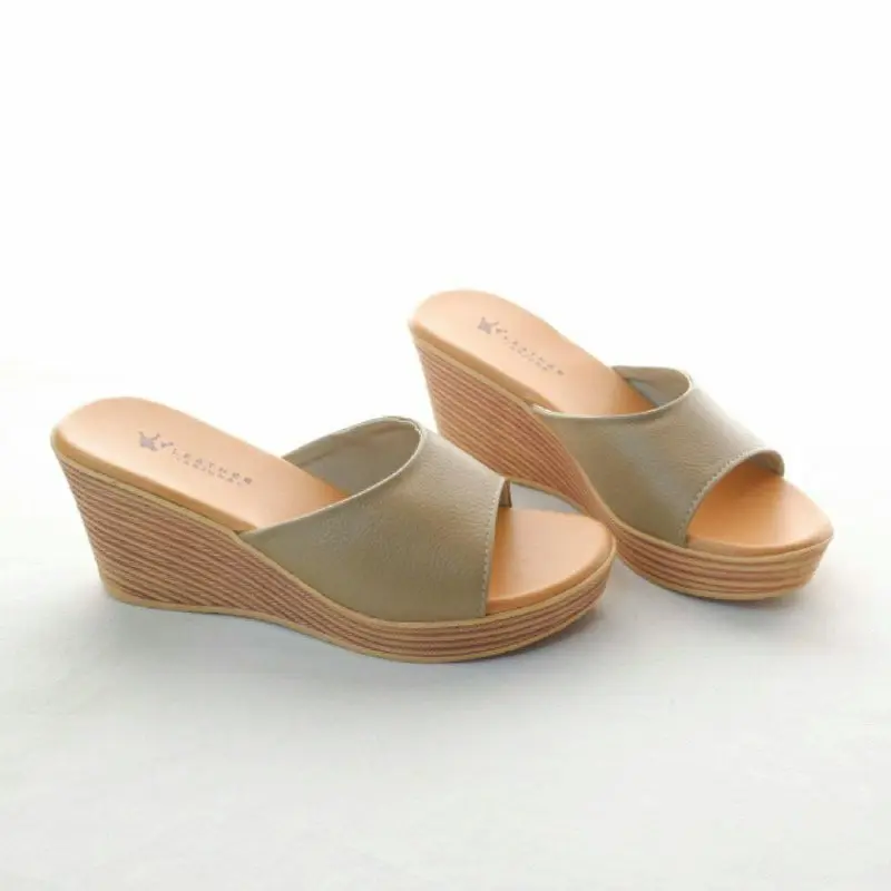 Sandal Sendal Selop Kulit Asli Wedges Wanita Papirut Odense Series