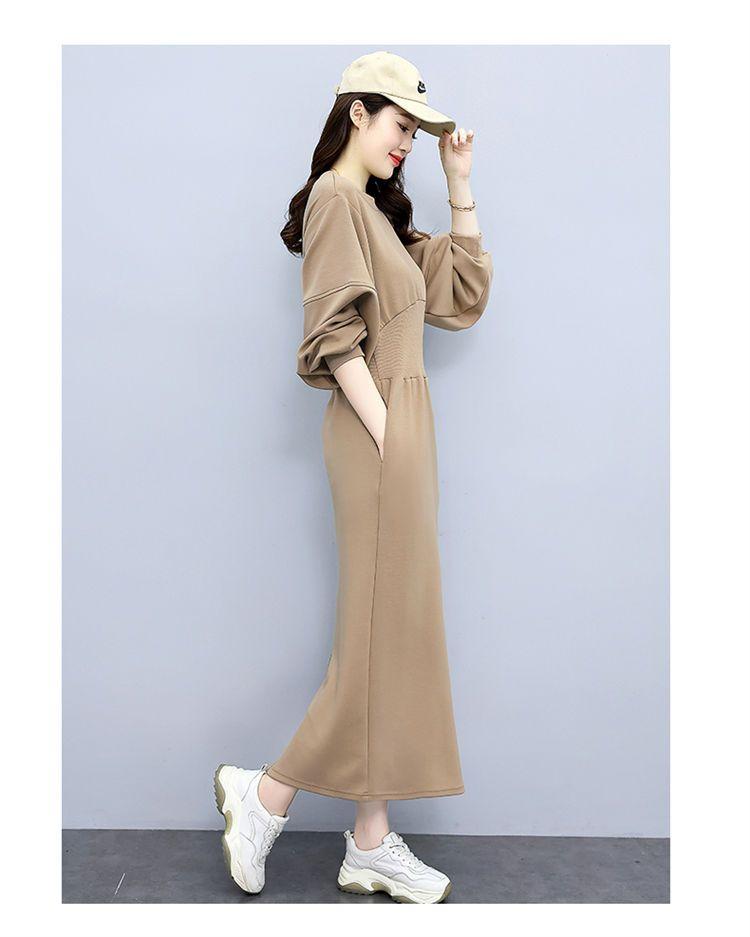 Product Introduction of Váy Len, Cao Cấp, Ôm Sát Eo, Thanh Lịch, Thích Hợp Cho Mùa Đông, Váy Bó Sát Phong Cách Thường Ngày Màu Trơn Cổ Tròn, Tay Dài, Váy Sang Trọng 17