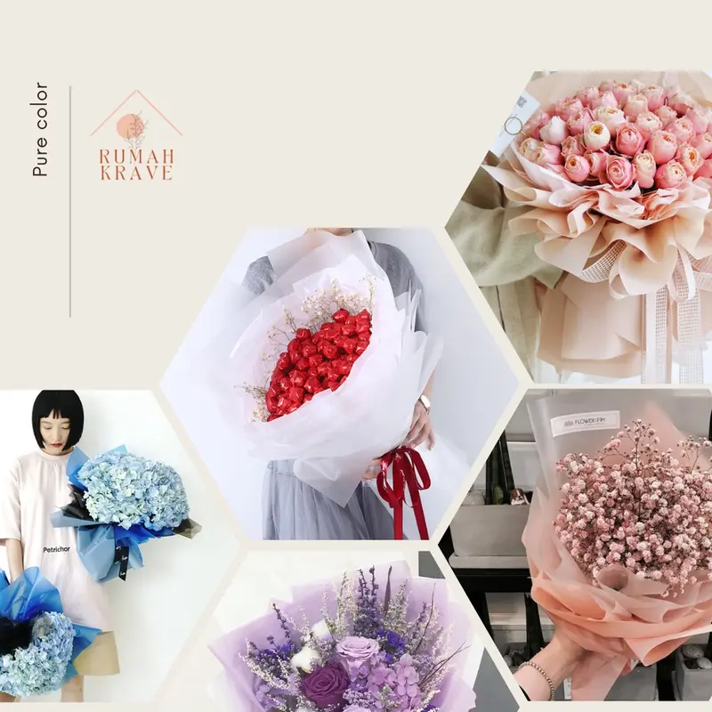 Semi Transparan Cellophane Wrapping Paper Kertas Bunga 1