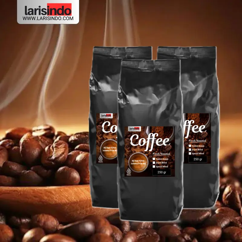 Biji Kopi Coffee Beans PREMIUM Sulawesi Pride Mix Arabica Robusta - LARISINDO