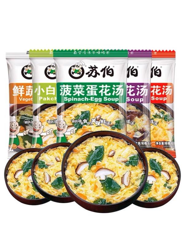 Canh trứng rong biển canh bó xôi canh cà chua ăn liền 6g