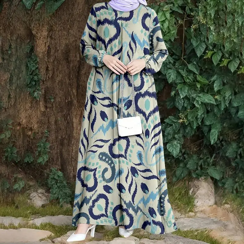 Muslim floral print dress, breathable, elastic and comfortable on the upper  body, showing elegance and grace. The elastic fabric has a soft touch,  making it a fashionable boutique Q/56 - TikTok Shop