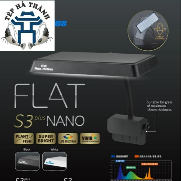 Đèn Led Kẹp Flat S3 Nano RGB Plus - Neo Helios Đỏ Cá Không Đỏ Nước (Bảo Hành 6 Tháng) Cho Bể Cá Cảnh, Bể Thủy Sinh
