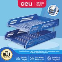 Gambar Deli Tempat File Kualitas Tinggi, 2 dan 3 Tingkat 26,8x33,6 E9208 E9209 Biru Hitam Kantor Logam Meja Desk - 2 Susun - Hitam dari Deli Office Automation Kab. Tangerang 1 Tokopedia