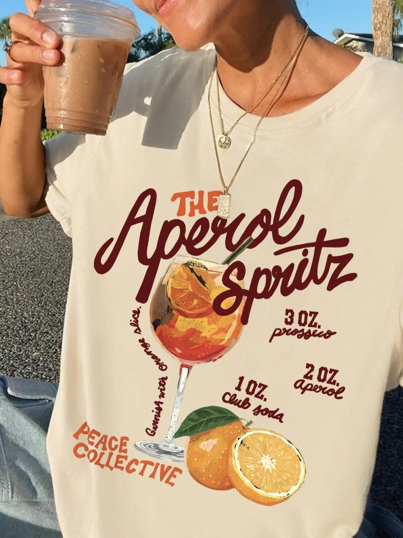 Women's Letter & Orange Print Drop Shoulder Tee, Casual Half Sleeve Round Neck T-shirt for Daily Holiday Vacation Wear, Ladies Clothes for All Seasons, Clothes for Women