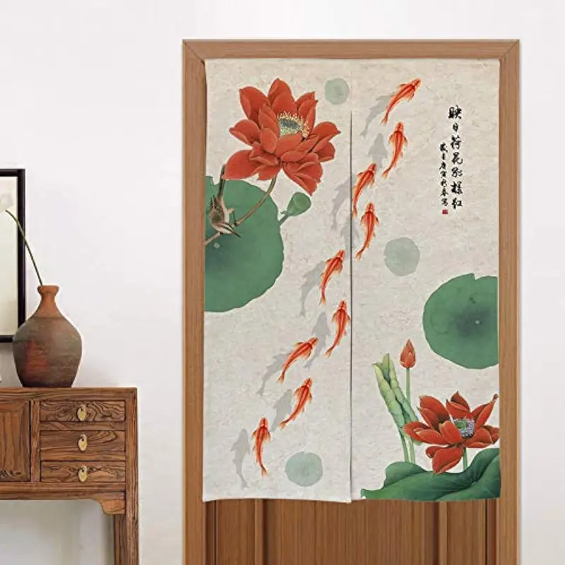 Rèm cửa hoa sen Trung Quốc, Rèm phân chia nhà vệ sinh, Rèm Nhật Bản, Rèm phong thủy Nolen (hoa sen) 3