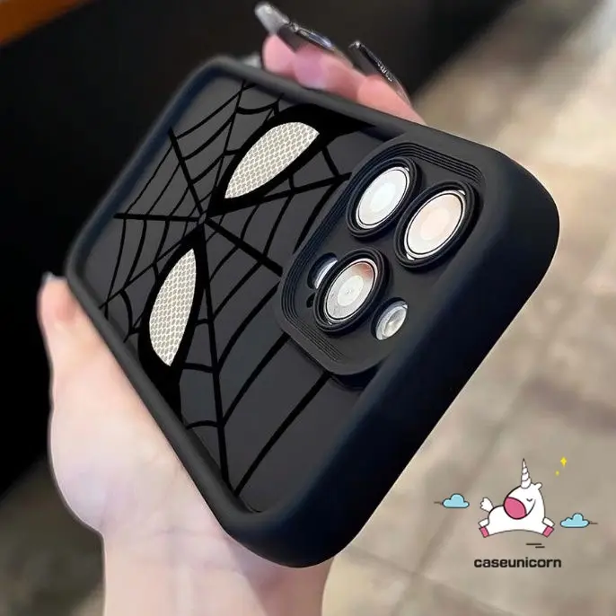 Caseunicorn Angel Eyes Simple Keren Spider-Man Eyes Shockproof Case Untuk Redmi 12C 9 9A 10A 10C A1 A2 9C NFC 11A Redemi Note 12 12s 11 11s 10s 8 9 10 Pro POCO X3 NFC X5 M3 Pro C55 Kartun Pasangan Fashion Brand Case 4