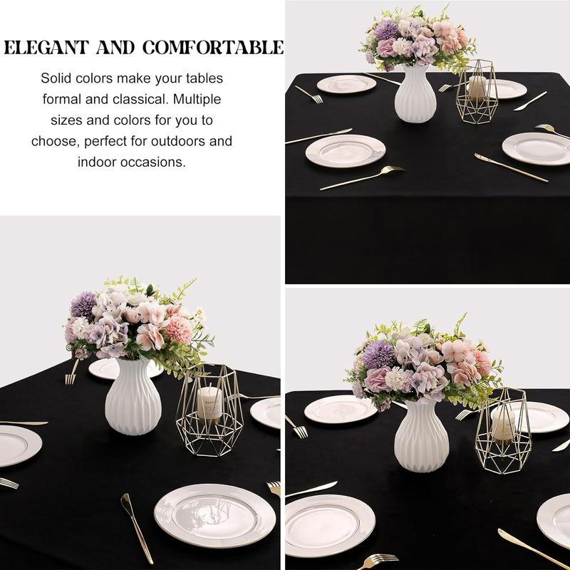 Solid Color Round Tablecloth, Waterproof & Stain-proof Tablecloth, Durable Tablecloth for Dining Room, Party & Wedding 2