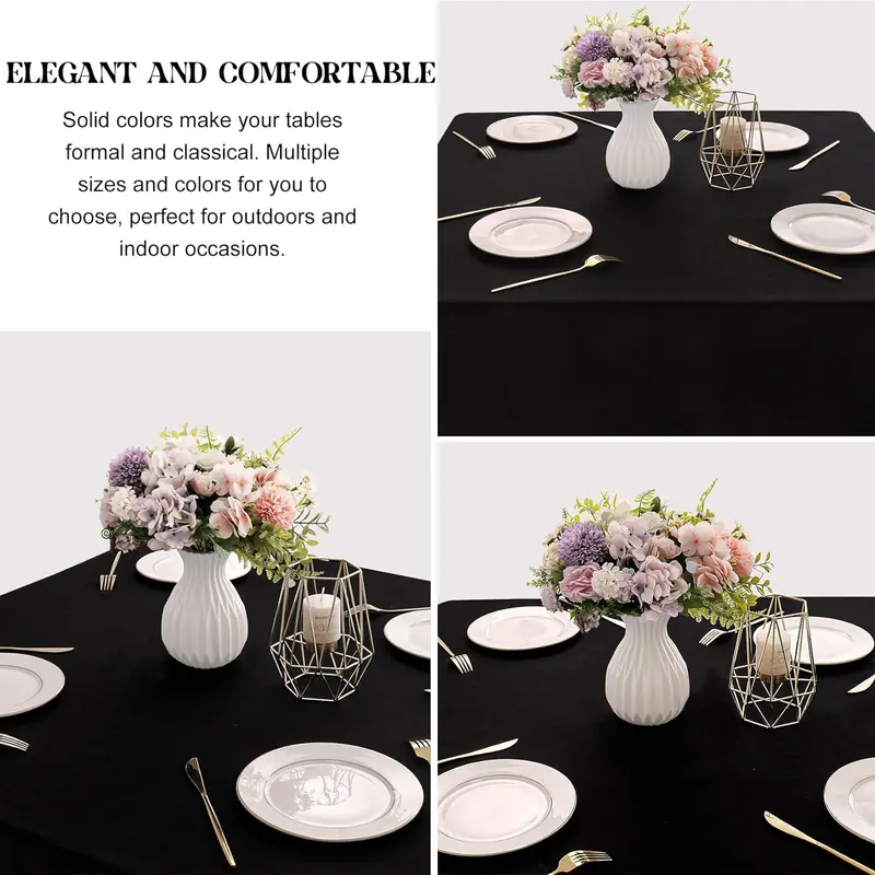 Solid Color Round Tablecloth, Waterproof & Stain-proof Tablecloth, Durable Tablecloth for Dining Room, Party & Wedding 2