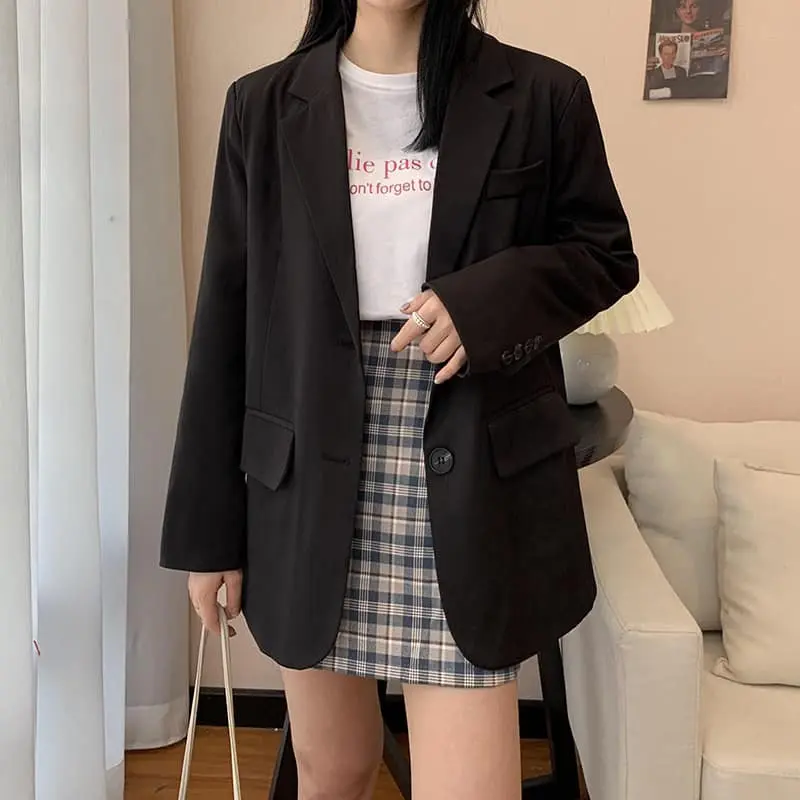 Áo khoác nữ áo vest blazer trơn màu đen bassic dễ phối màu hàn quốc, TOTO SHOP 6
