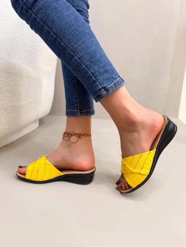 Women's Fashionable Crocodile Embossed Flat Sandals, Casual Comfortable Slingback Sandals for Beach, Fashionable Shoes for Daily Wear, Girl 7