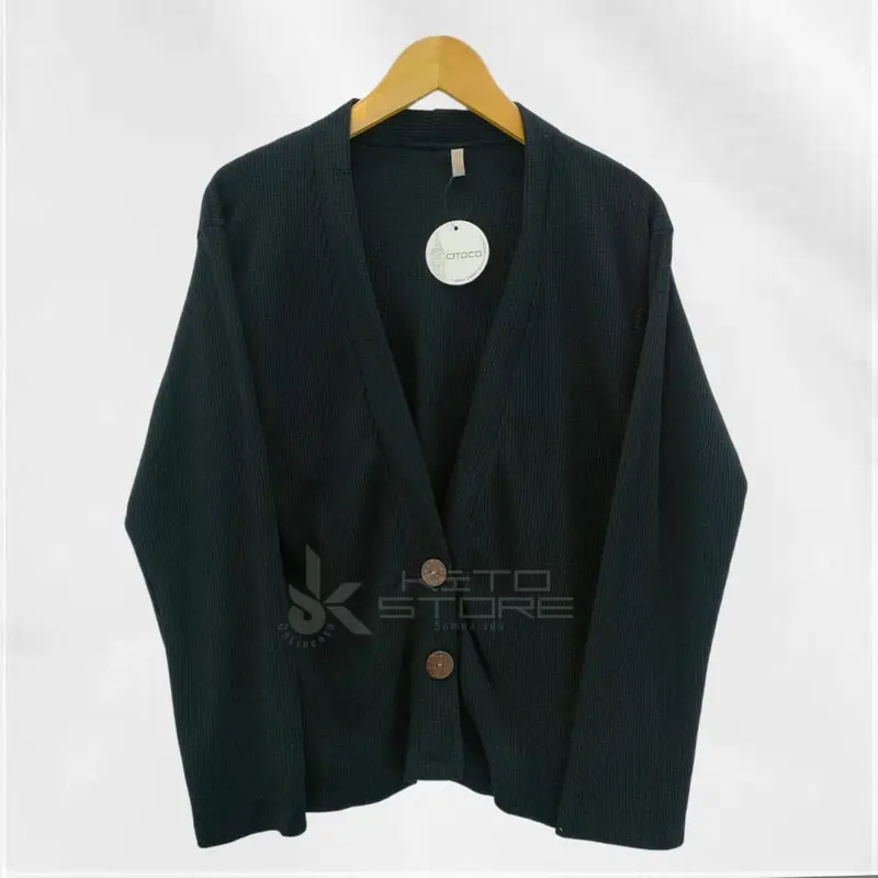 outer panjang wanita lengan panjang kancing bahan waffle OTR 05 KCG Casual Nyaman Knitwear 3