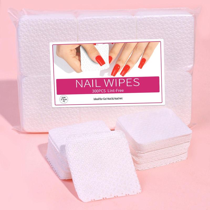 Nail Polish Remover Pad, 300pcs Nail Polish Glue Cleaning Pads, Absorbent Lint Free Nail Glue Wipes, Disposable Nail Glue Removal Wiping Sheets 4