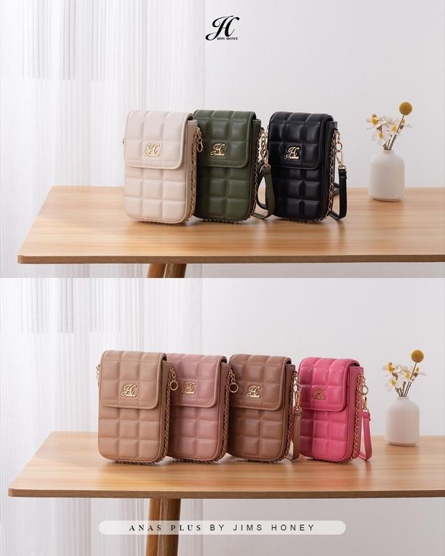 Anas Mini Bag Jims Honey Tas Selempang Bahu HP Wanita Elegan Polos Kulit PU 2