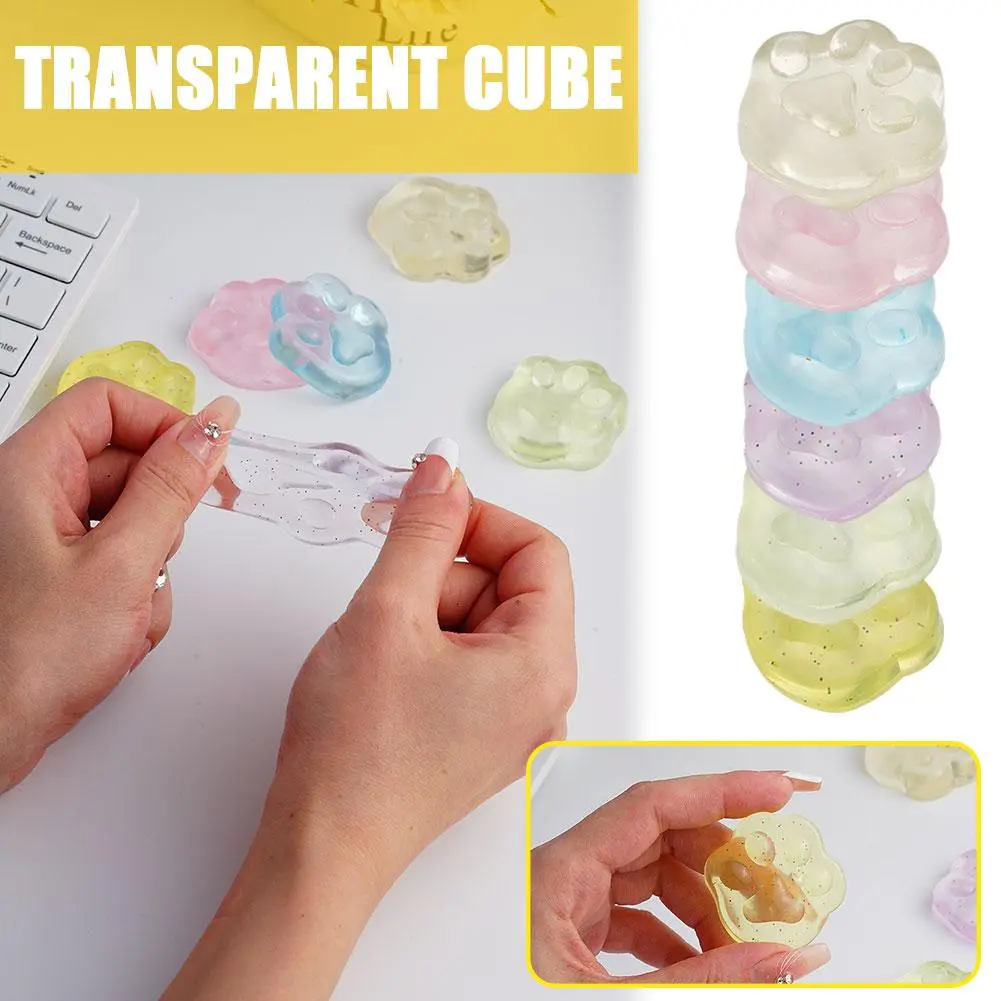 Đồ Chơi Squishy Mini, Đồ Chơi Thư Giãn Mochi Khối Băng, Đồ Chơi Căng Thẳng Đồ Chơi Chân Kawaii, Khối Bóng, Giảm Căng Thẳng, Thiết Kế Hình Mèo, W9E2